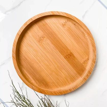 Imagem de Bandeja De Bambu Redonda Petisqueira Servir Decorar - Lyor