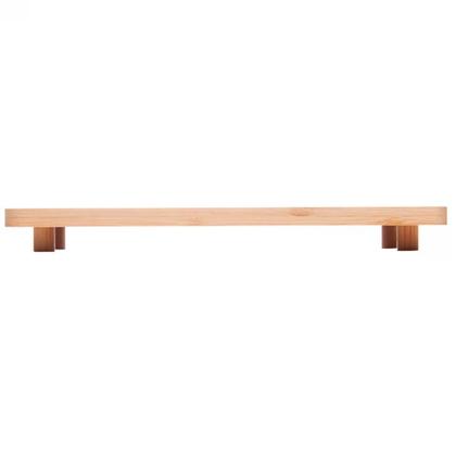 Imagem de Bandeja de Bambu Retangular Lyor Com Pé 24x11x2,5cm Nature Decoração Petiscos