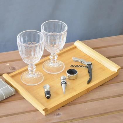 Imagem de Bandeja de bambu retangular rasa 22x35x2cm