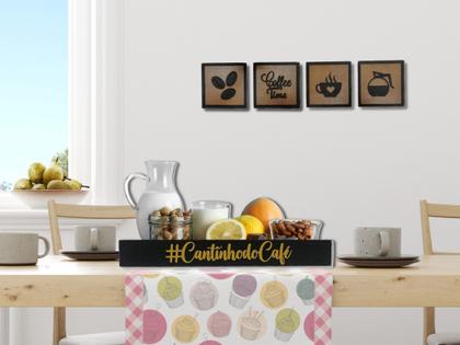 Imagem de Bandeja De Café Com Kit Quadrinhos Cantinho Do Café Enfeite