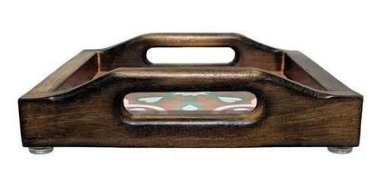 Imagem de Bandeja De Café Da Manha Grande Em Madeira Rustica Com Alça