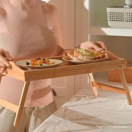 Imagem de Bandeja de Cama com Alças Sense Bambu 49x30x23cm BAB400BMB - Ou