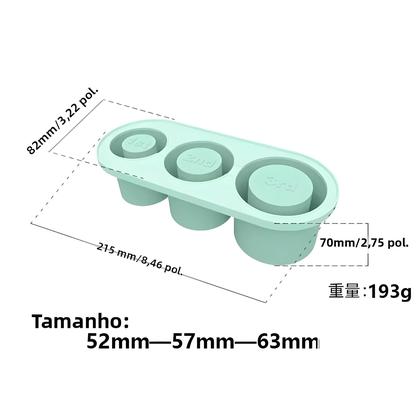 Imagem de Bandeja de Cubos de Gelo de Silicone com 3 Grades - Moldes de Cilindro Reutilizáveis para Copos Stanley