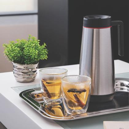 Imagem de Bandeja de Inox Tramontina Ciclo Retangular 42x30cm para Servir Cafezinhos Chás Rasa