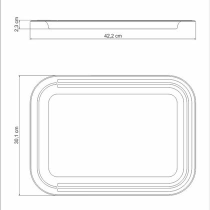 Imagem de Bandeja de Inox Tramontina Ciclo Retangular 42x30cm para Servir Cafezinhos Chás Rasa