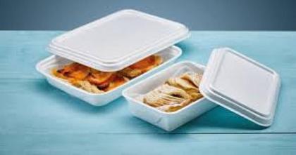 Imagem de Bandeja De Isopor Retangular M900Ml Com Tampa C/50