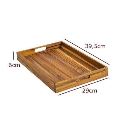 Imagem de Bandeja de Madeira Teca Retangular - Stolf