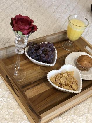 Imagem de Bandeja de Madeira Teca Retangular - Stolf