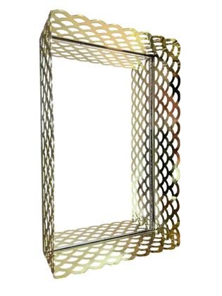 Imagem de Bandeja de Metal Dourada com Espelho  Porta Perfume/Joias 21x13x5 cm