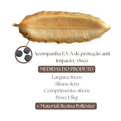 Imagem de Bandeja De Resina Em Forma De Folha Decorativa