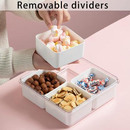 Imagem de Bandeja de vegetais dividida MineSign Snackle Box com tampa, pacote com 2