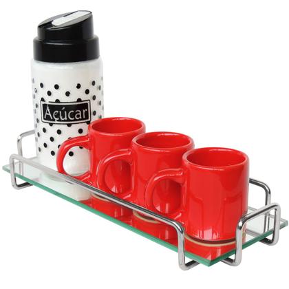 Imagem de Bandeja De Vidro Retangular Espelhada Para Decoração Casa