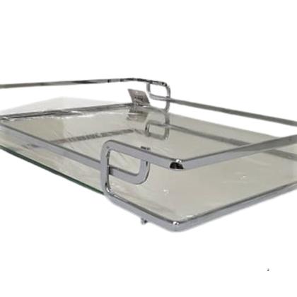 Imagem de Bandeja Decorativa de Metal Retangular com Espelho