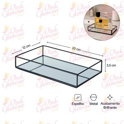 Imagem de Bandeja Decorativa Espelhada P/ Taça Perfume Banheiro Bd-030