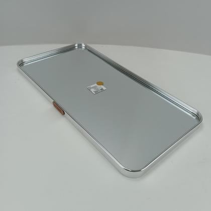 Imagem de BANDEJA DECORATIVA PARA SERVIR RETANGULAR HOME&CO COM ESPELHO METAL 1x40x20cm PRATA