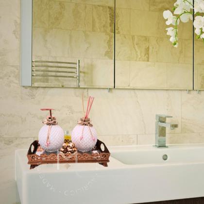 Imagem de Bandeja Decorativa Retangular - Rose - Fundo Espelhado