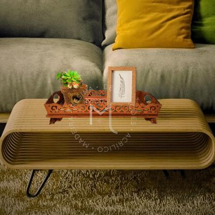 Imagem de Bandeja Decorativa Retangular - Rose - Fundo Espelhado