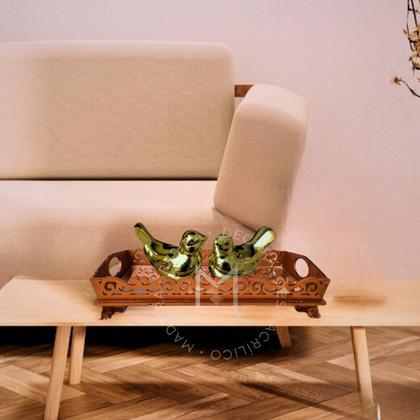 Imagem de Bandeja Decorativa Retangular - Rose - Fundo Espelhado