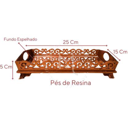 Imagem de Bandeja Decorativa Retangular - Rose - Fundo Espelhado