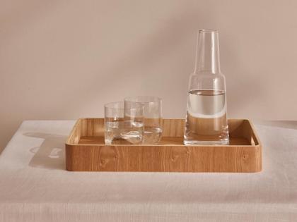 Imagem de Bandeja Decorativa Retangular Rustica Servir Café Com Alça Resistente Decoração Sala Quarto