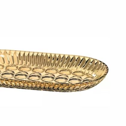 Imagem de Bandeja Decorativa Vidro Porta Objetos Retangular Banheiro Lavabo Sala Decoração