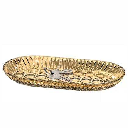 Imagem de Bandeja Decorativa Vidro Porta Objetos Retangular Banheiro Lavabo Sala Decoração