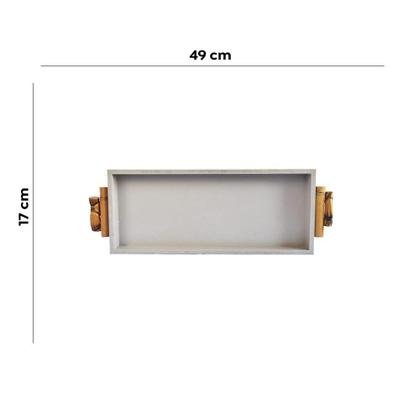 Imagem de Bandeja em Mdf e Alças de Bambu Reta Fendi Casa 640 49cm