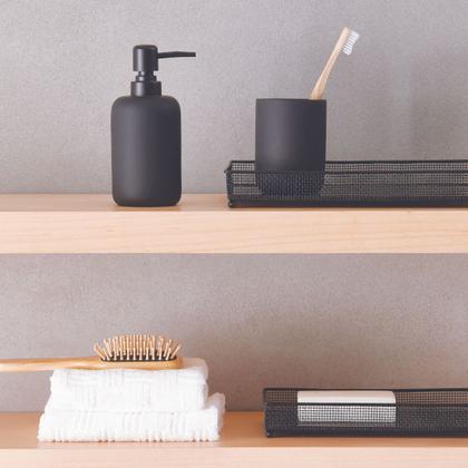 Imagem de Bandeja em Metal com Vidro Média Preto