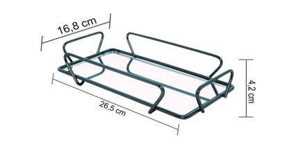 Imagem de Bandeja Espelhada Any 15 x 25 Cm Onix Hara
