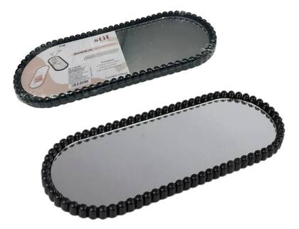 Imagem de Bandeja Espelhada Banheiro Lavabo Oval Decorativa Multiuso