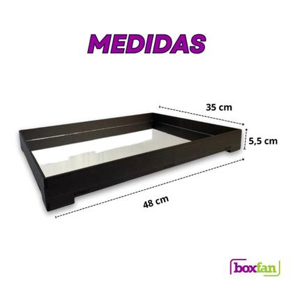 Imagem de Bandeja Espelhada Bar Bedidas Organizador Aparador Café Mdf Marrom Tabaco