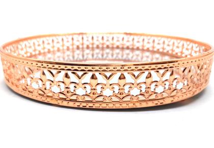 Imagem de Bandeja Espelhada Decorativa Rosé Redonda Colonial 20cm
