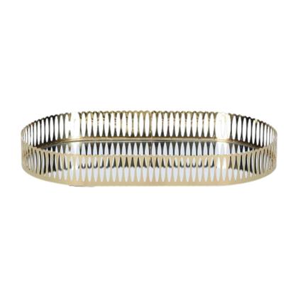 Imagem de Bandeja Espelhada Em Metal 33cm Mart Cor Dourada