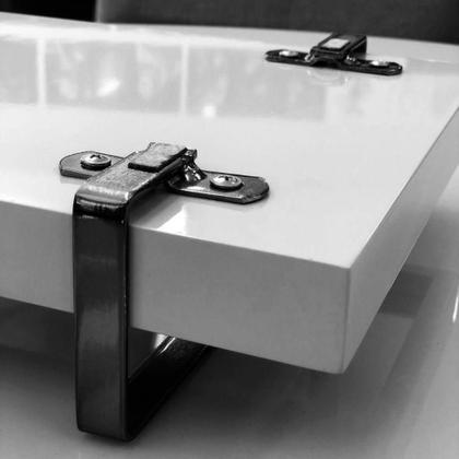 Imagem de Bandeja Espelhada Laqueada com Alça Dourada