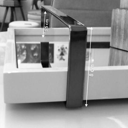 Imagem de Bandeja Espelhada Laqueada Preto com Alça Preta