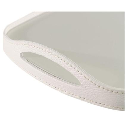 Imagem de Bandeja Espelhada Vale em Couro Branco