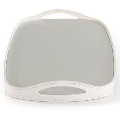 Imagem de Bandeja Espelhada Vale em Couro Branco