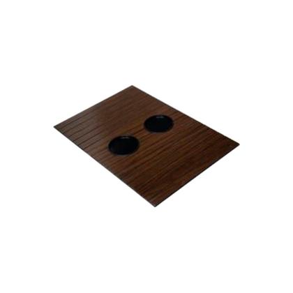 Imagem de Bandeja Esteira para Braço de Sofá MDF Imbuia com Porta Copos