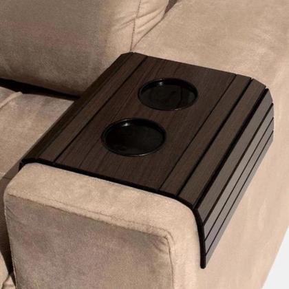 Imagem de Bandeja Esteira Suporte Porta Copos p/ Braço Sofá em MDF 