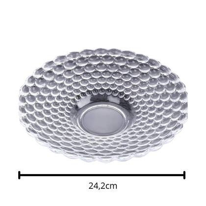 Imagem de Bandeja Fruteira de Vidro Centro De Mesa Saladeira Organizador de Frutas de Cozinha Transparente