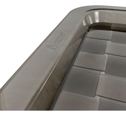 Imagem de Bandeja Fume Ibiza Retangular De Servir Em Ps Cristal 39cm