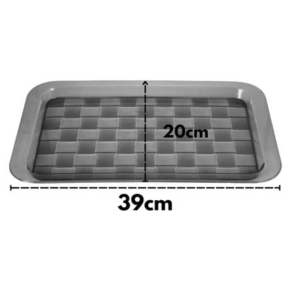 Imagem de Bandeja Fume Ibiza Retangular De Servir Em Ps Cristal 39cm