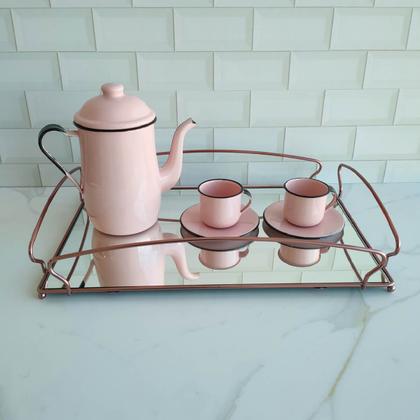 Imagem de Bandeja Grande para Aparador 55X34cm Espelhada Retangular Duler