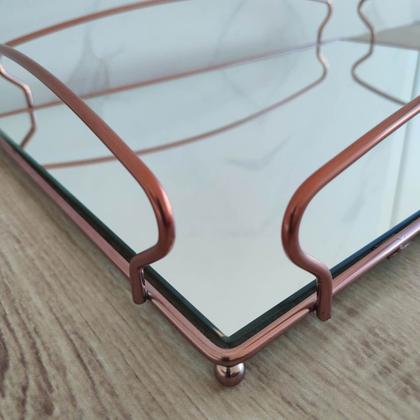 Imagem de Bandeja Grande para Aparador 55X34cm Espelhada Retangular Duler