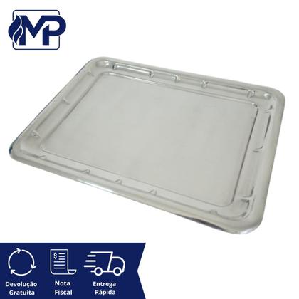 Imagem de Bandeja Grande Sem Alça Retangular Inox Garçom Restaurante