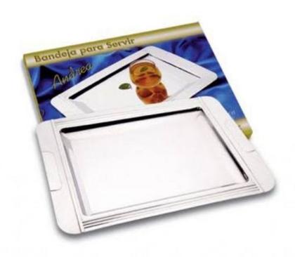 Imagem de Bandeja Inox Retangular 40 x 30 cm