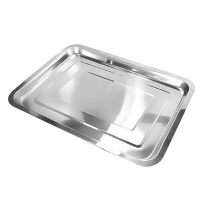 Imagem de Bandeja Inox Retangular Rasa 45 X 35 Multi Uso Servir Grande