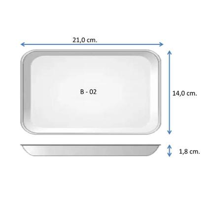 Imagem de Bandeja Isopor B2 rasa para salgados e frios - C/100