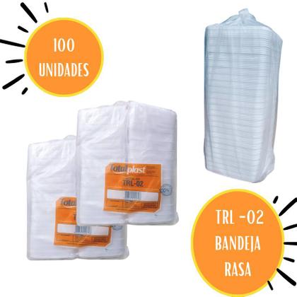 Imagem de Bandeja Isopor B2 rasa para salgados e frios - C/100