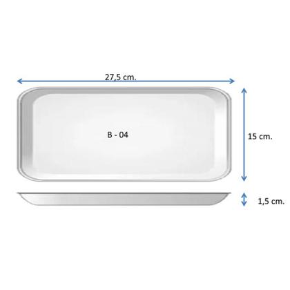 Imagem de Bandeja Isopor B4 rasa para salgados e frios - C/100